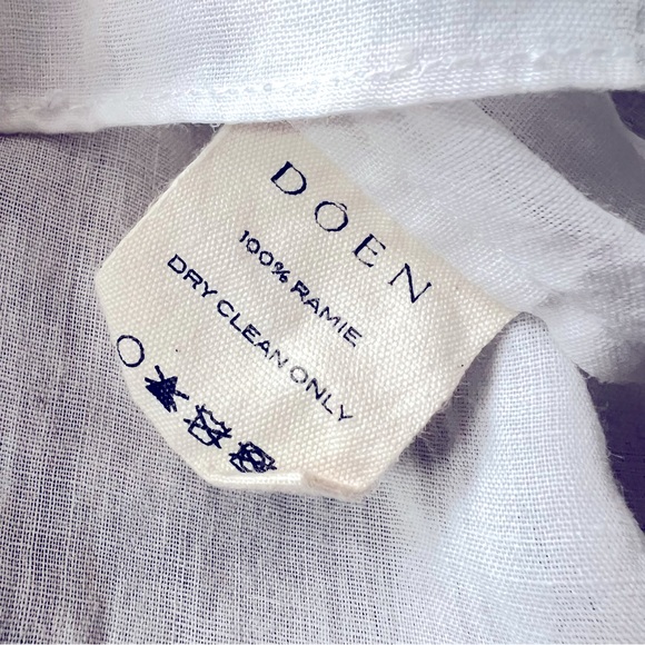 💋SOLD💋 🍾🤍DÔEN ‘Beaux’ Ramie Lace Ruffle Blouse Salt XS✨💋 - Picture 8 of 13